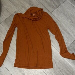 LOFT Women's Warm Orange Cowl Neck Sweater size XS